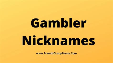 good gambler names